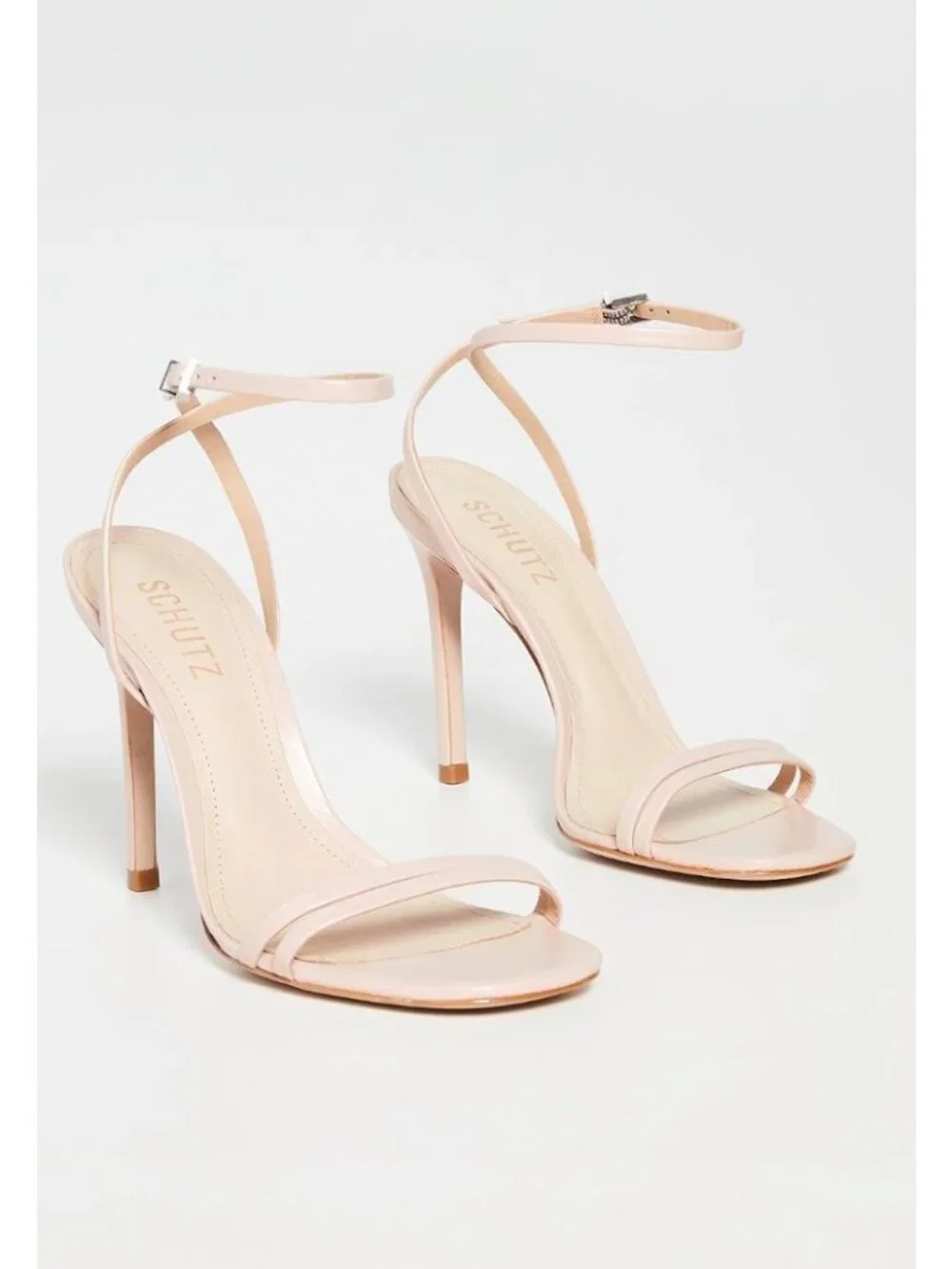 Schutz Altina Sandals Leather Neutral Size 9.5 Sweet Rose